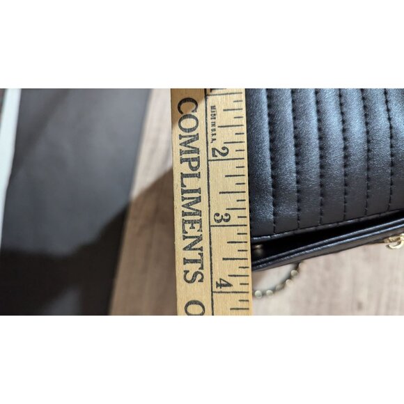 JingPin NvBao Black Faux Leather Biker Jacket Style shoulder Bag Chain Strap - Picture 8 of 11